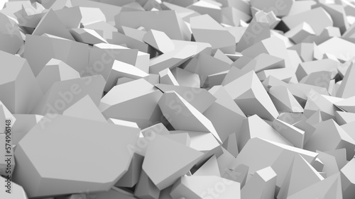 White cracked debris heap background