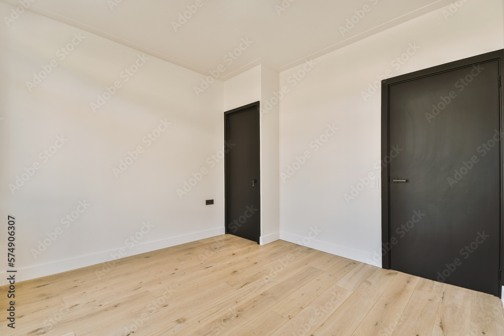 Spacious room with black door