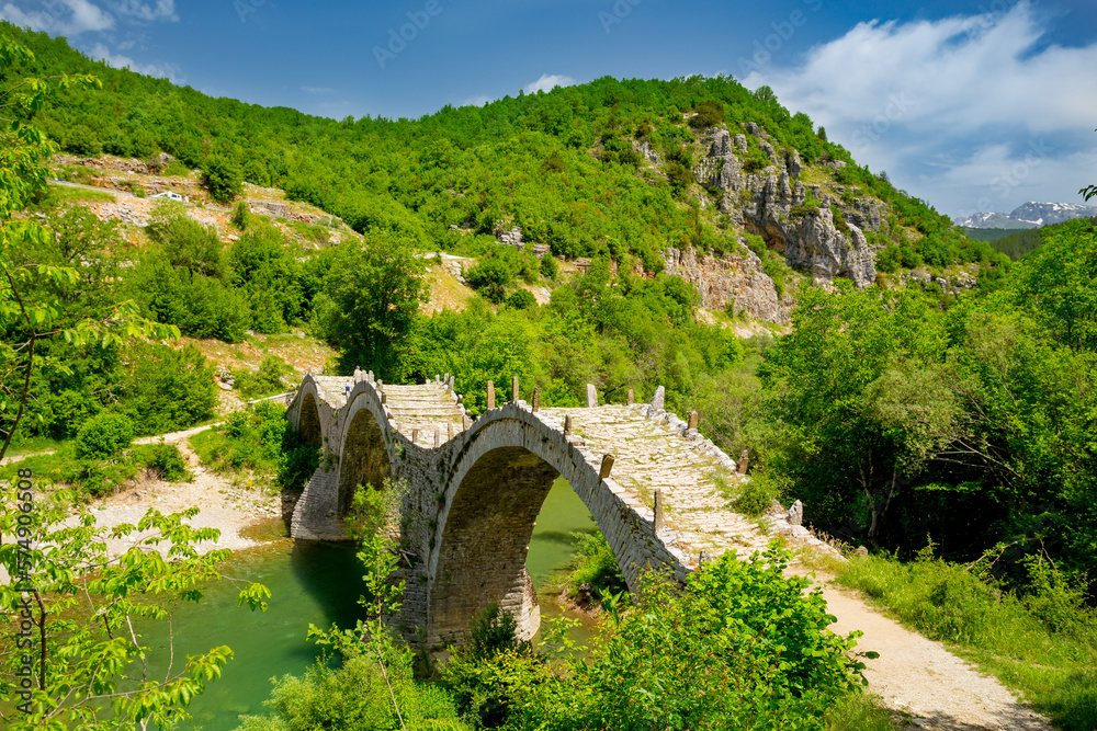 Zagorohoria stone bridge, Greece. Plakidas arch bridge