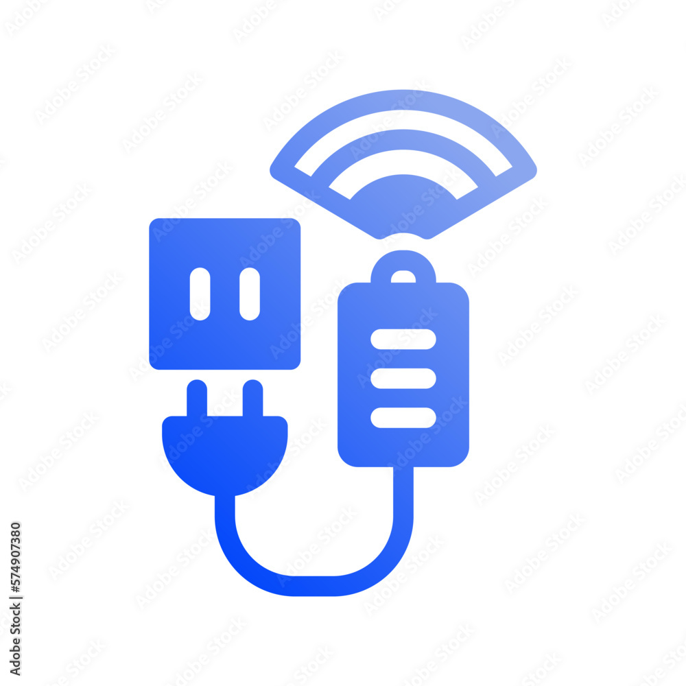 Icon Charging, charger, battery, Internet of thing, wireless, Wi-Fi, signal. vector illustration. editable file Icon Charging, charger, battery, Internet of thing, wireless, Wi-Fi, signal. vector illustration. editable file