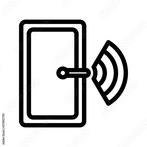 Icon Smart door, Internet of thing, wireless, Wi-Fi, signal. vector illustration. editable file