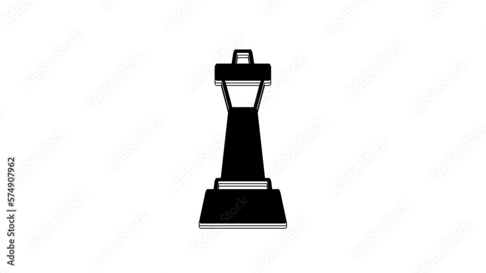 Black Chess icon isolated on white background. Business strategy. Game, management, finance. 4K Video motion graphic animation Black Chess icon isolated on white background. Business strategy. Game, management, finance. 4K Video motion graphic animation