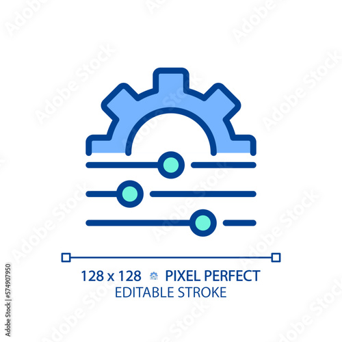 Adjustment pixel perfect RGB color icon. Personal changes. System regulation. Switch level. Customization and alignment. Isolated vector illustration. Simple filled line drawing. Editable stroke