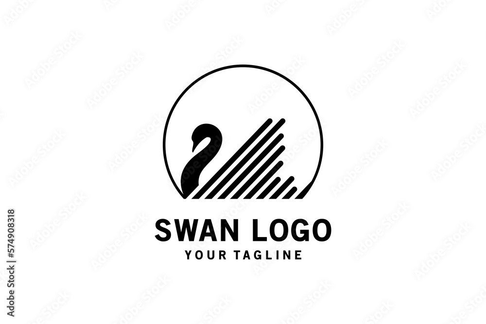 Swan logo design with creative abstract wings Swan logo design with creative abstract wings