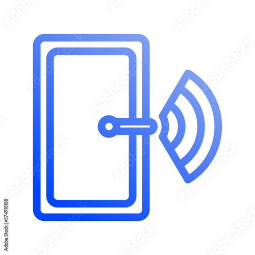 Icon Smart door, Internet of thing, wireless, Wi-Fi, signal. vector illustration. editable file