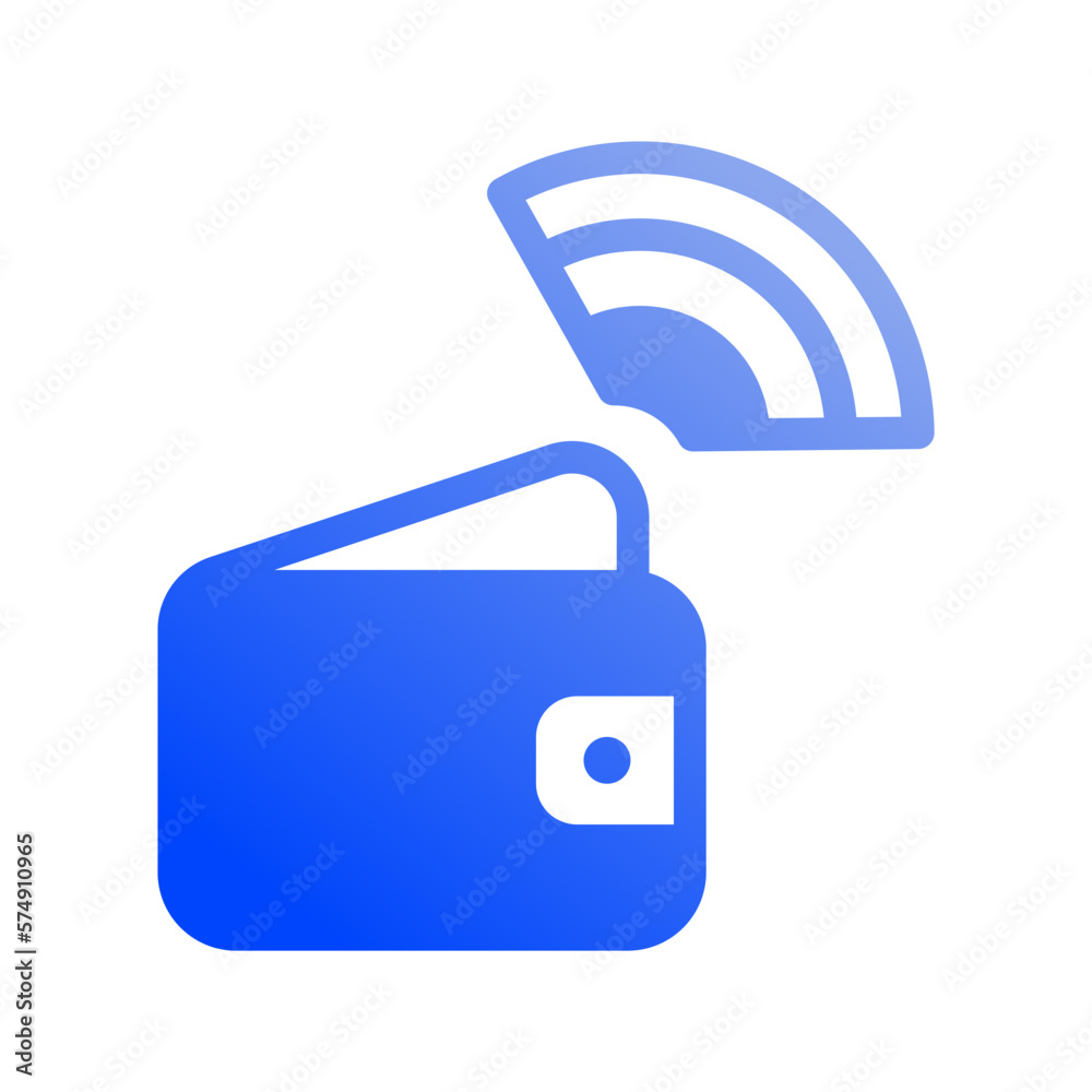 Icon Smart wallet, e wallet, Internet of thing, wireless, Wi-Fi, signal. vector illustration. editable file Icon Smart wallet, e wallet, Internet of thing, wireless, Wi-Fi, signal. vector illustration. editable file