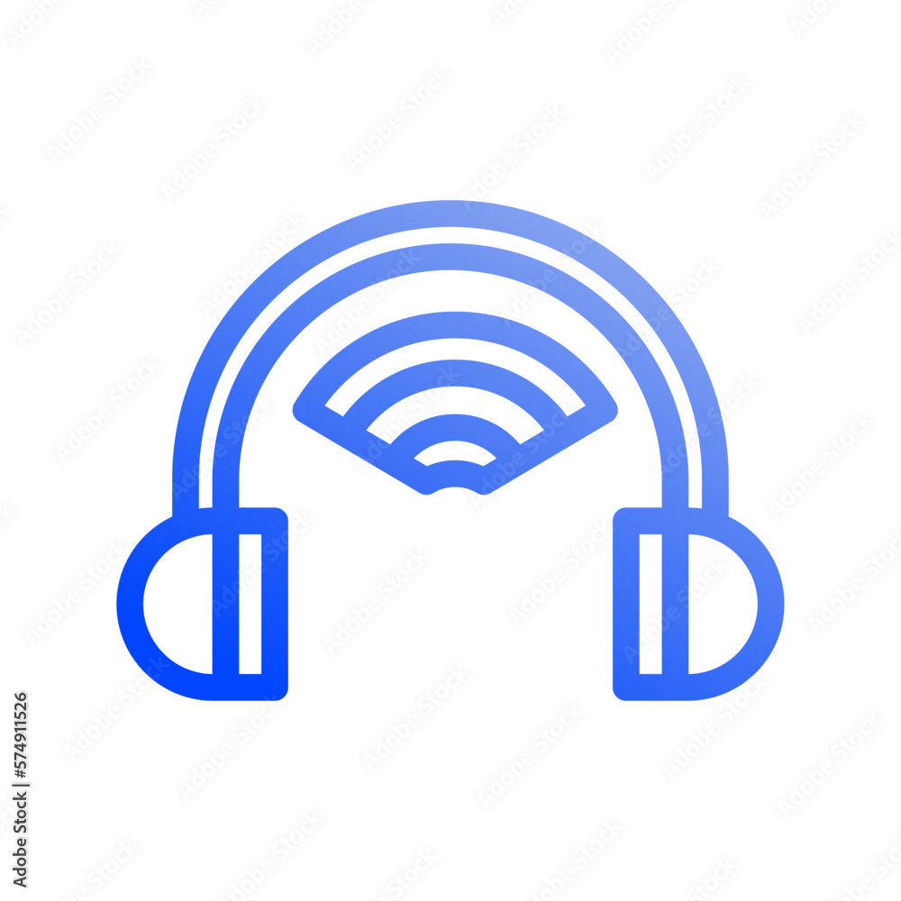 Icon Smart Headphone, headphone wireless, Internet of thing, wireless, Wi-Fi, signal. vector illustration. editable file Icon Smart Headphone, headphone wireless, Internet of thing, wireless, Wi-Fi, signal. vector illustration. editable file