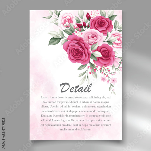 Elegant floral template wedding card	