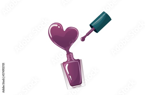 Nail polish in cartoon style 