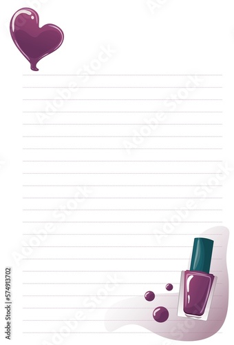 Paper template for nails master