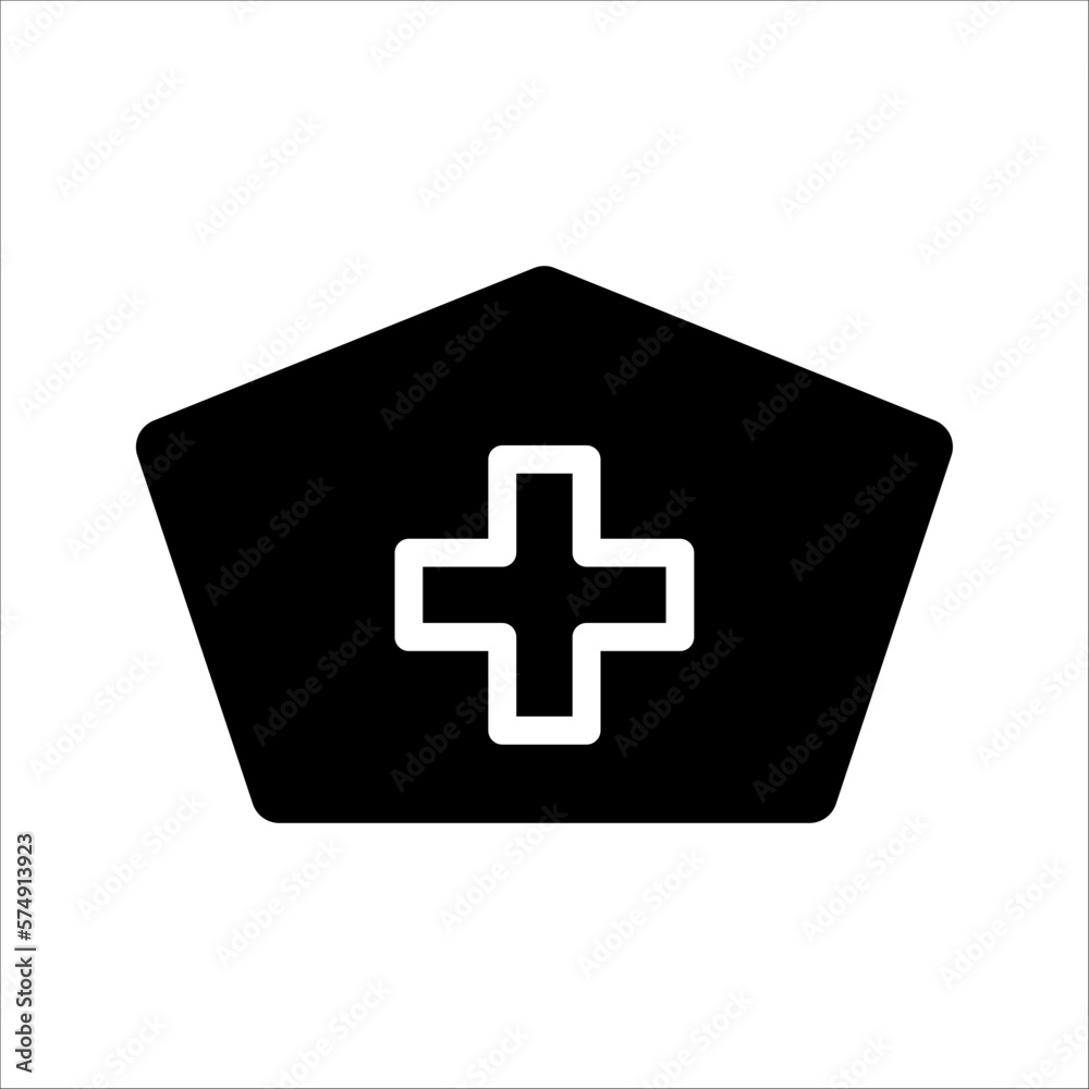 Nurse hat icon in trendy flat style design. Nurse hat icon for website design, vector illustration on white background Nurse hat icon in trendy flat style design. Nurse hat icon for website design, vector illustration on white background