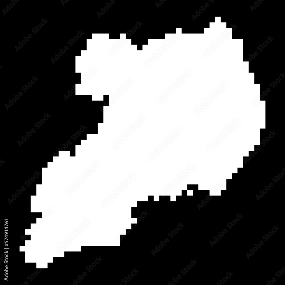 Pixel map of Uganda. Vector illustration.