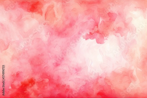 Red Watercolor Background, Brush Strokes, Illustration Backdrop, Generative AI