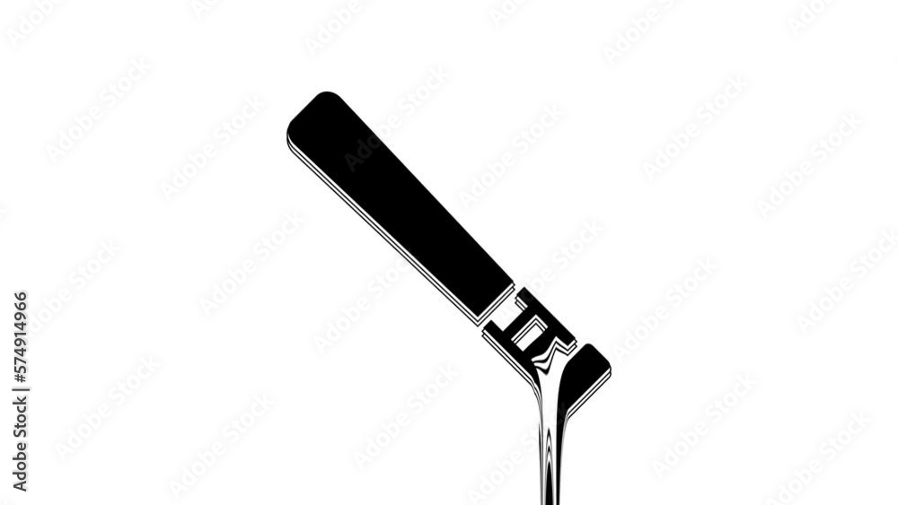 Black Baseball bat icon isolated on white background. 4K Video motion graphic animation Black Baseball bat icon isolated on white background. 4K Video motion graphic animation