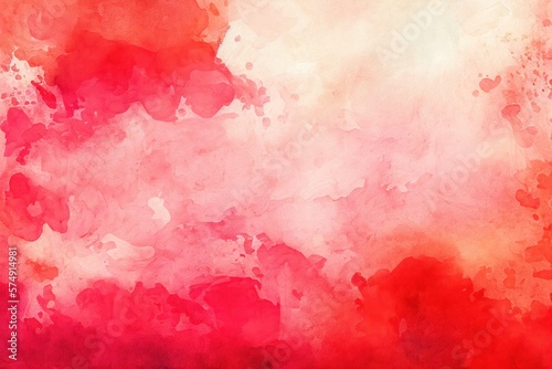 Red Watercolor Background  Brush Strokes  Illustration Backdrop  Generative AI