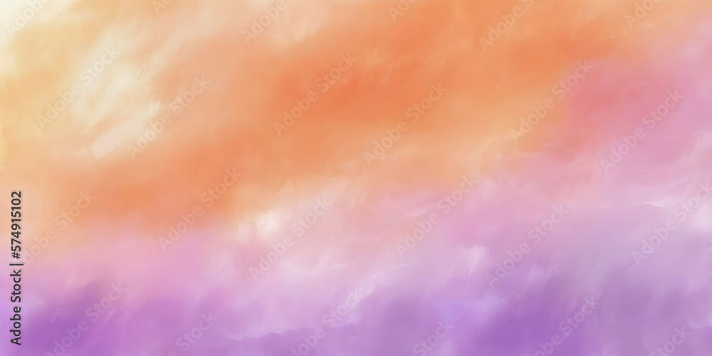 Abstract watercolor background with sky texture, Soft orange and light purple