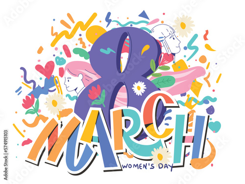 International Women's Day greeting card, 8 March posters design