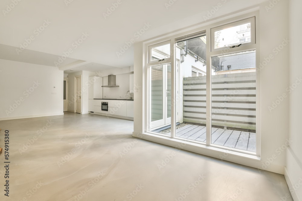 Spacious kitchen interior with built in appliances Spacious kitchen interior with built in appliances