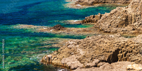 Columnar Jointing Structures Of Punta Baja, Cabo de Cabo de Gata-Níjar Natural Park, UNESCO Biosphere Reserve, Almería, Andalucía, Spain, Europe