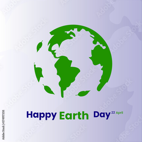 World Earth Day. International mother Earth Day. Eco friendly design of world map globe vector illustration.