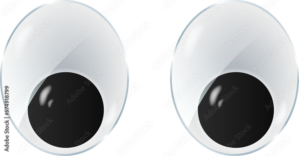 Naklejka premium Toy eyes cartoon safety wobbly flat style design