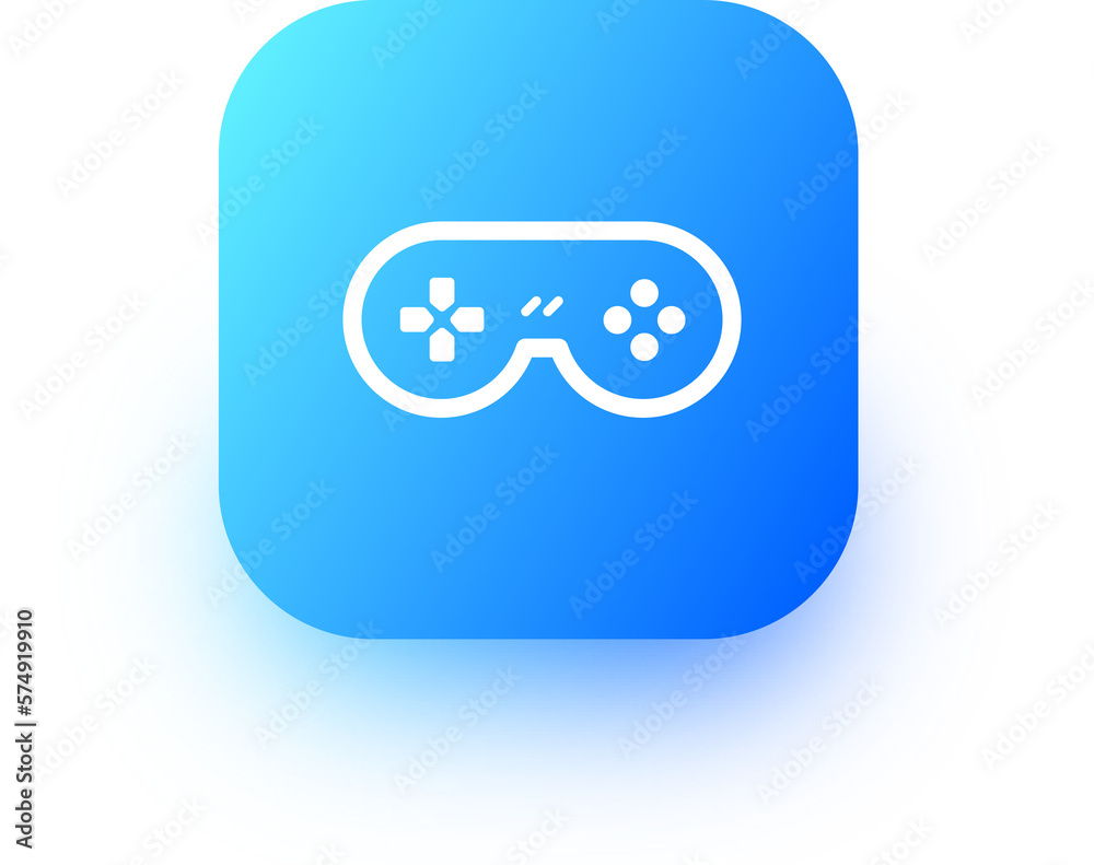 Joystick icon in square gradient colors. Controller signs illustration. Joystick icon in square gradient colors. Controller signs illustration.
