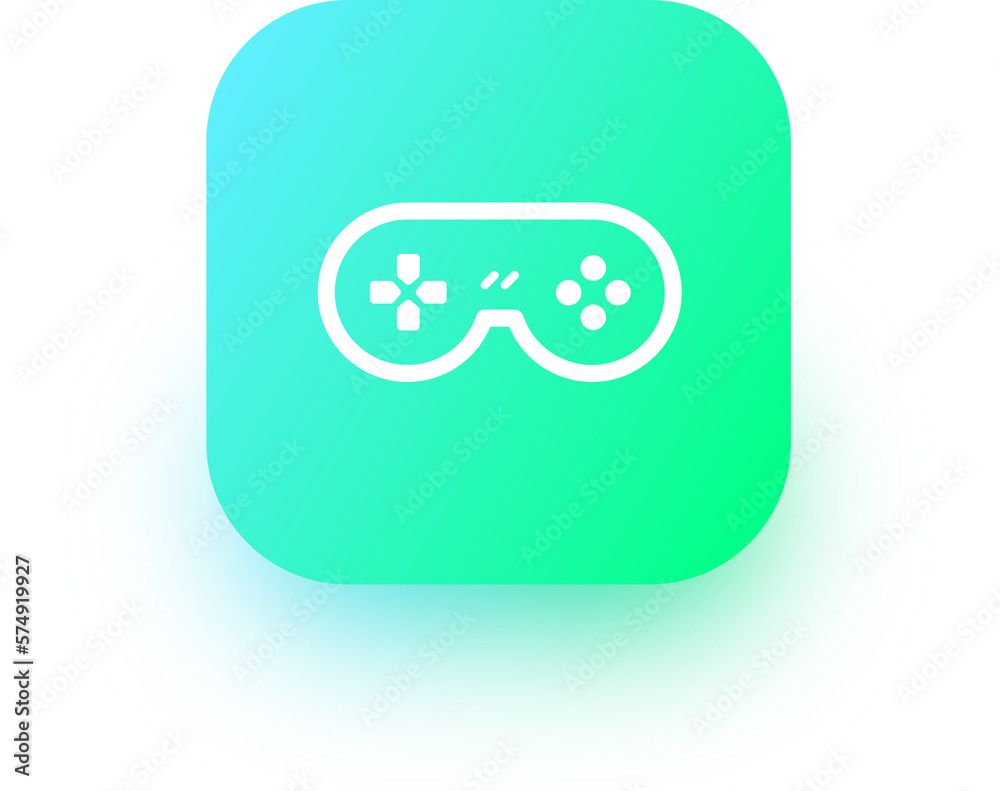 Joystick icon in square gradient colors. Controller signs illustration. Joystick icon in square gradient colors. Controller signs illustration.