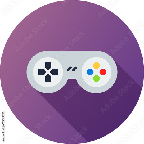 Joystick icon in flat illustration. Controller signs illustration.