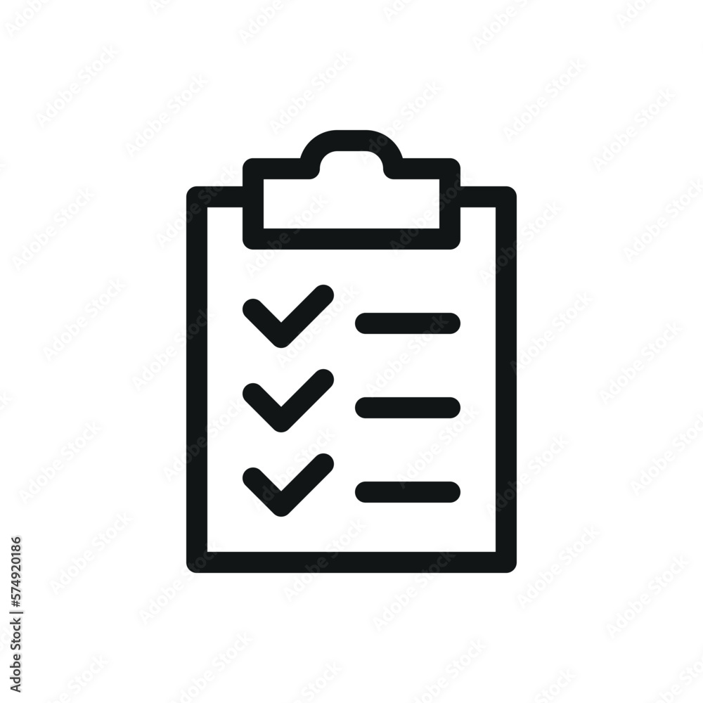 Checklist isolated icon, cargo check vector symbol with editable stroke Checklist isolated icon, cargo check vector symbol with editable stroke