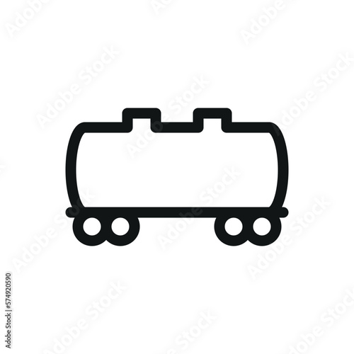 Tank wagon isolated icon, railway tank car vector symbol with editable stroke