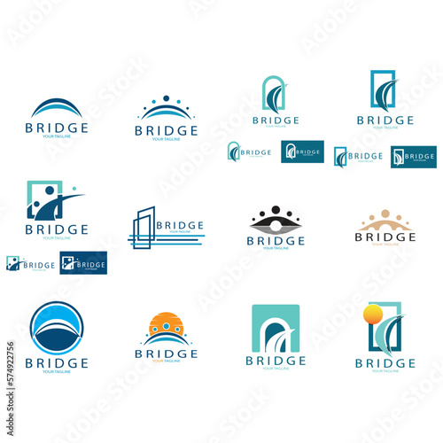 Bridge logo vector icon illustration design template