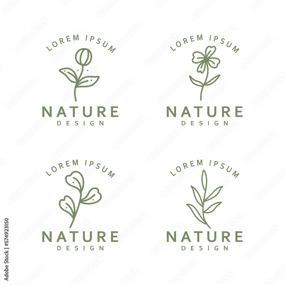 flower logo design vector icon illustration