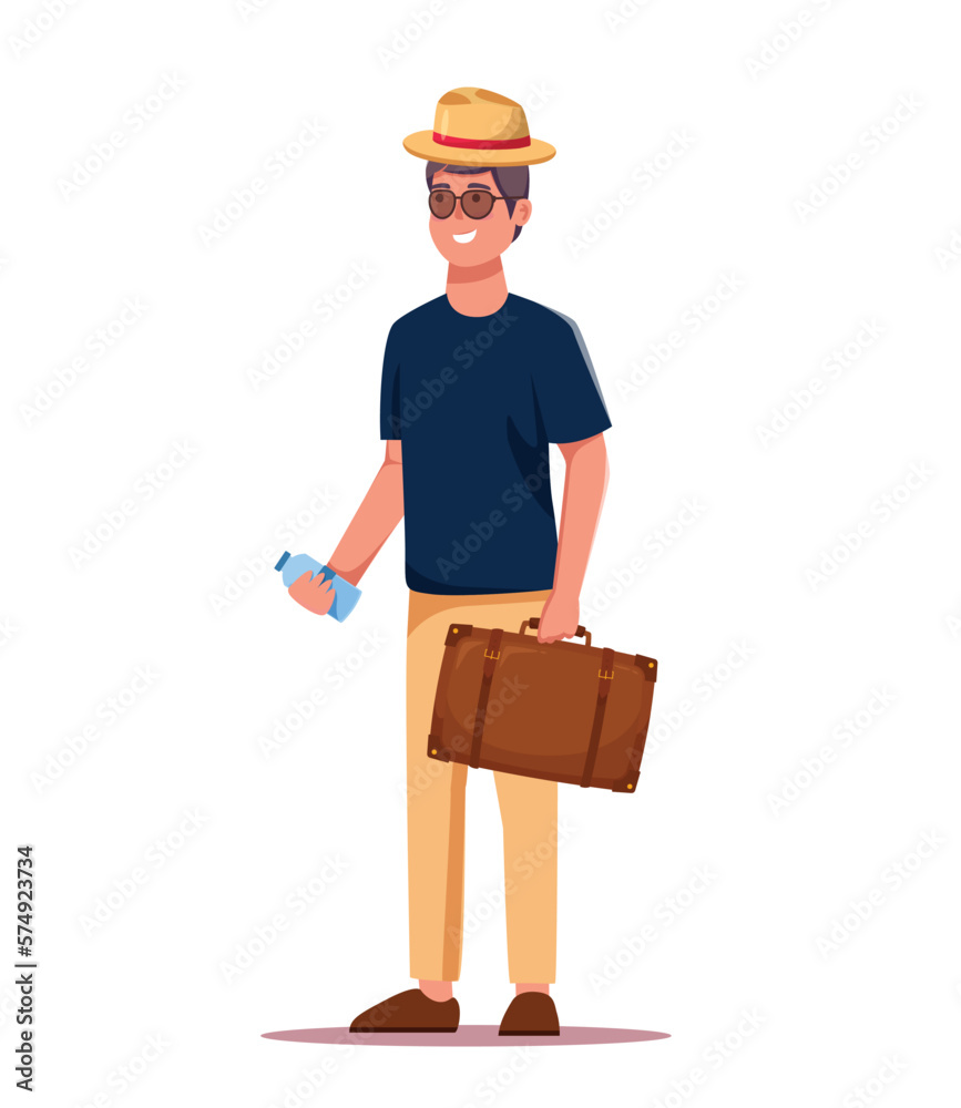 Characters tourists traveling people vector illustration Characters tourists traveling people vector illustration
