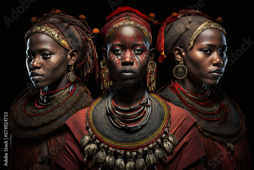 Three tribe women, Generative AI