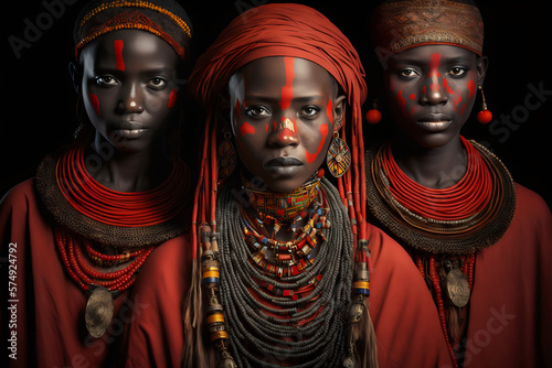 Black women tribal, Generative AI photo