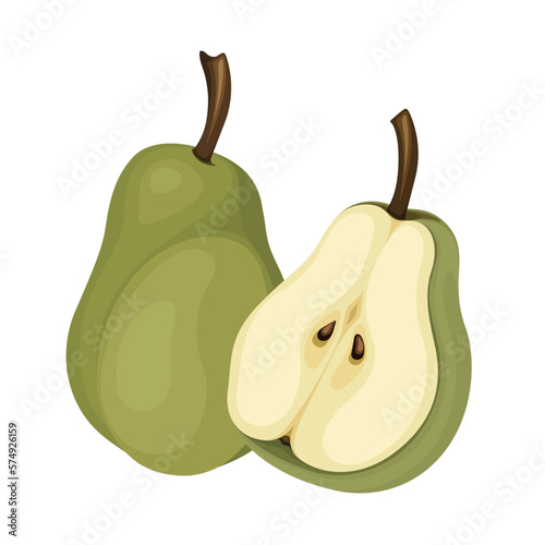 pear fruit food vector illustration ripe healthy fresh sweet nature juicy fruits health organic delicious agriculture