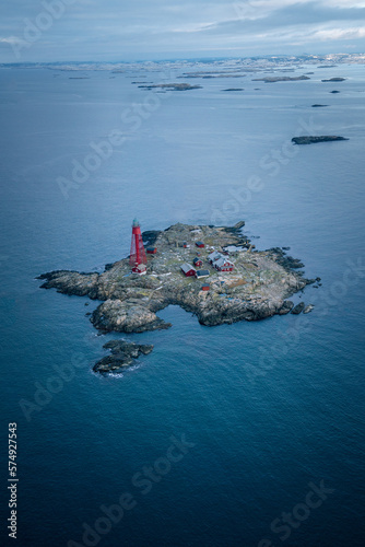 Aerial View of Pater Noster Lighthouse in Sweden