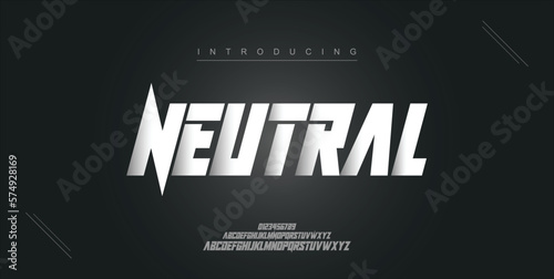 Neutral digital modern alphabet new font. Creative abstract urban, futuristic, fashion, sport, minimal technology typography. Simple vector illustration with number