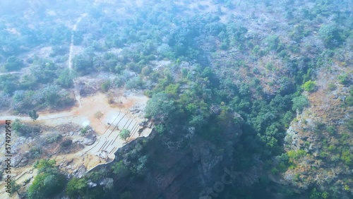 Rajdari and Devdari waterfalls are found in the Chandraprabha Wildlife Sanctuary. View form Drone photo