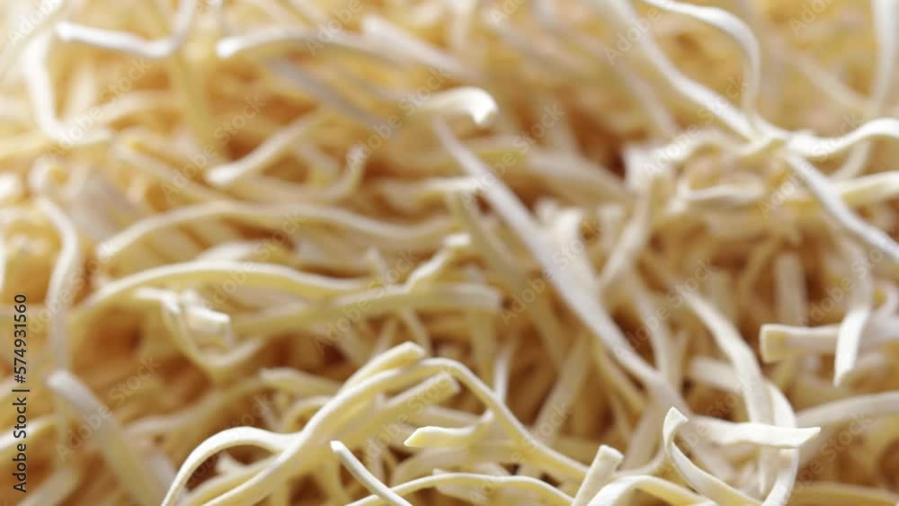 dry pasta close-up rotates in a circle. side view dry pasta close-up rotates in a circle. side view