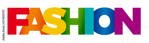 The word Fashion. Vector banner and logo with colorful text