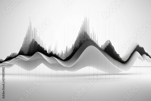 Line waves abstract, seismic activity, oscillations and earthquake scale concept. Generative Ai photo