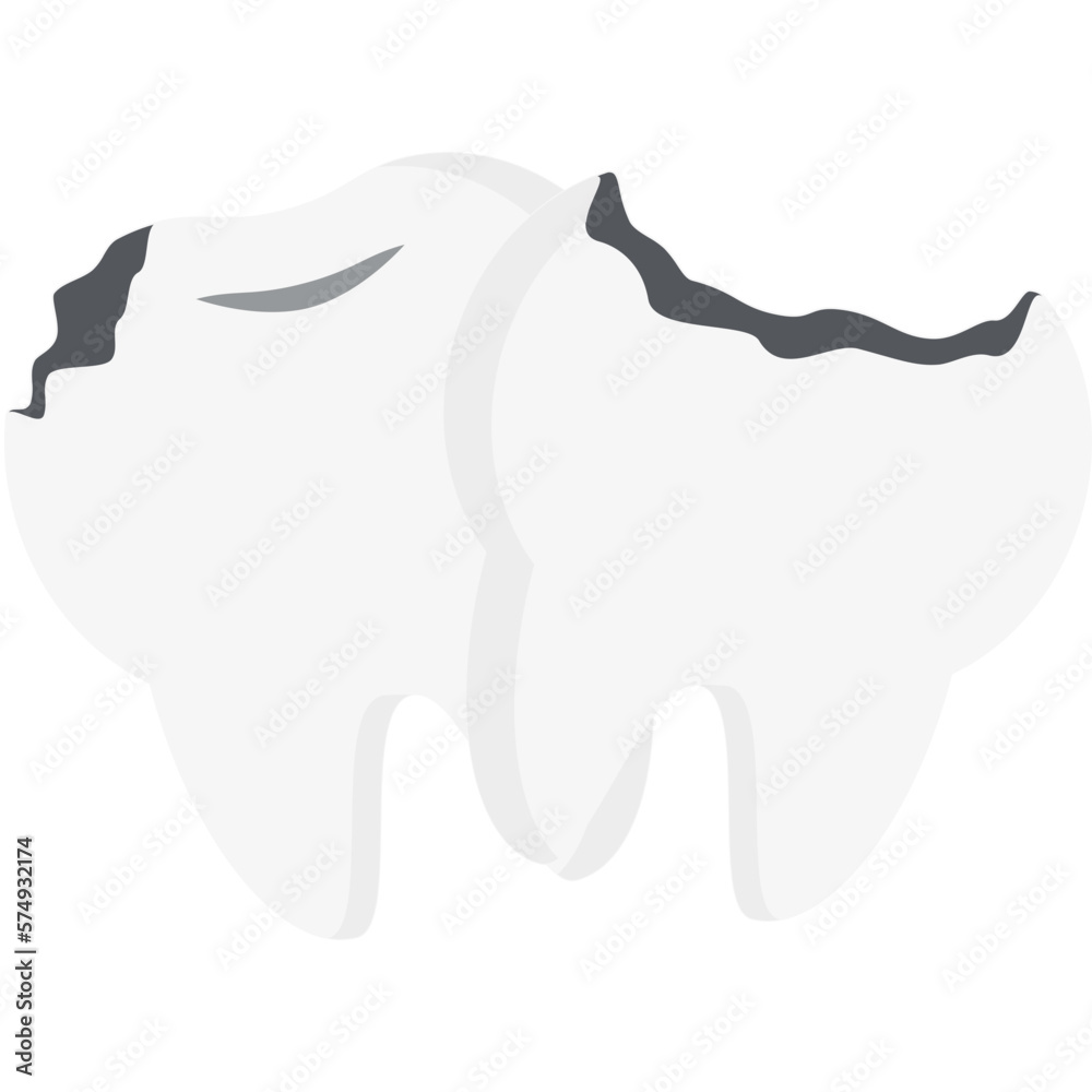 Obraz premium Double Tooth Broken Cavity Cracked Teeth 
