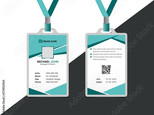 Simple modern and minimalist ID card template | Creative ID card design for your company staff