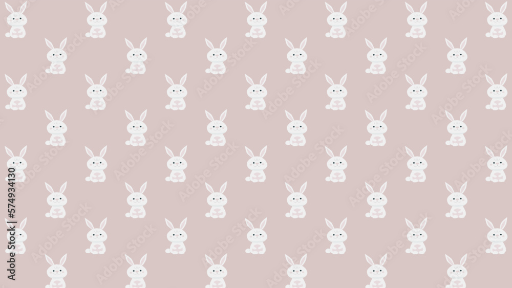 Dark pink seamless pattern with rabbit for Easter holiday