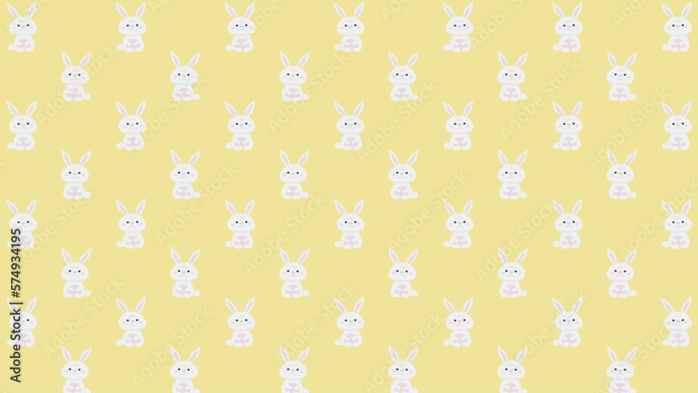 Yellow seamless pattern with rabbit for Easter holiday Yellow seamless pattern with rabbit for Easter holiday