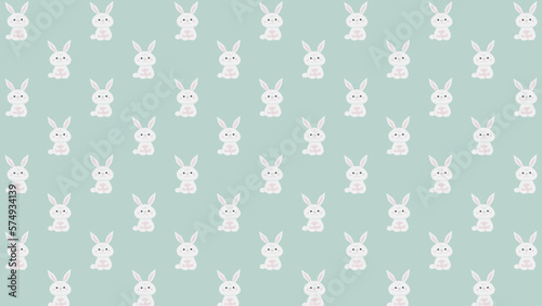 Turquoise seamless pattern with rabbit for Easter holiday