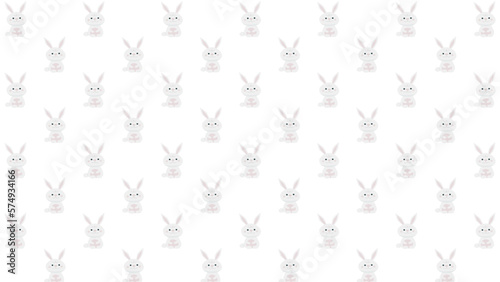 White seamless pattern with rabbit for Easter holiday