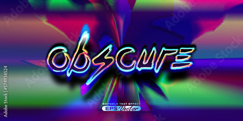 Retro text effect obscure futuristic editable 80s classic style with experimental background, ideal for poster, flyer, social media post with give them the rad 1980s touch