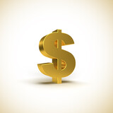 Sign of dollar on white isolated background. 3d rending illustration.
